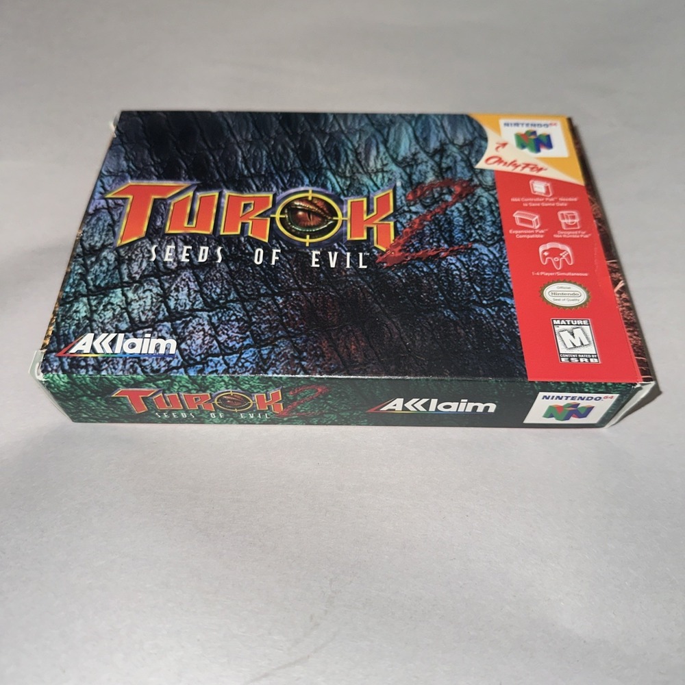 Turok 2: Seeds of Evil CIB Complete (N64 Nintendo 64, 1998) Box + Game + Manual